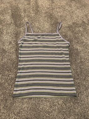 Wilfred Striped Lavender & Green Spaghetti Strap Tank Top